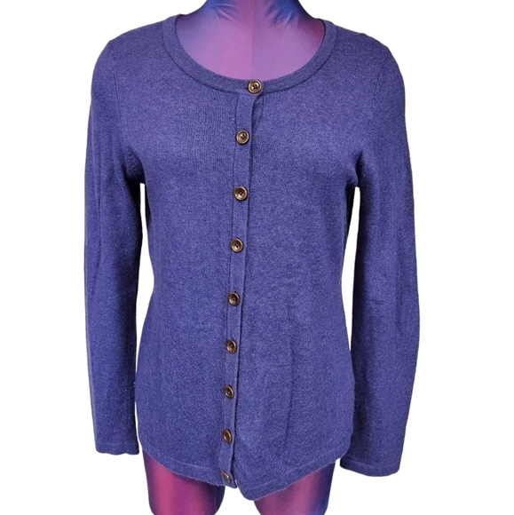 Boden Purple Cashmere Angora Blend Button Front Cardigan Size 12 Women's - Picture 9 of 9